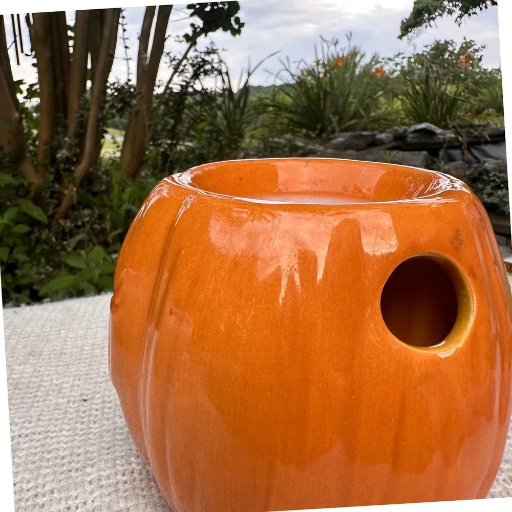 Ceramic Pumpkin Wax Melt Warmer Jack O Lantern Tea Light Candle Holder Halloween